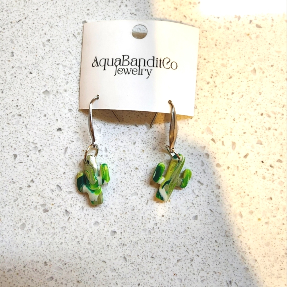 Handmade cactus earrings